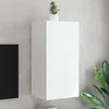 Image de vidaXL Meuble TV mural avec lumiÃ¨res LED blanc 40,5x35x80 cm