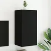 Image de vidaXL Meuble TV mural avec lumières LED noir 40,5x35x80 cm837261