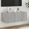 Image de vidaXL Meuble TV mural avec lumières LED sonoma gris 80x35x31 cm837291