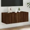 Image de vidaXL Meuble TV mural avec lumiÃ¨res LED chÃªne marron 80x35x31 cm