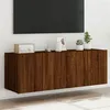 Image de vidaXL Meubles TV muraux lumières LED 2 pcs chêne marron 60x35x41 cm837315
