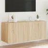 Image de vidaXL Meuble TV mural avec lumières LED chêne sonoma 100x35x41 cm
