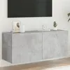 Image de vidaXL Meuble TV mural avec lumières LED gris béton 100x35x41 cm