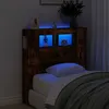 Image de vidaXL Tête de lit à LED chêne fumé 100x18,5x103,5cm bois d'ingénierie
