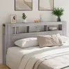 Image de vidaXL Tête de lit à LED sonoma gris 200x18,5x103,5 cm bois ingénierie837370