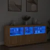 Image de Vidaxl Buffet Avec LumiÃ¨res Led ChÃªne Sonoma 162x37x67 Cm
