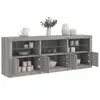 Image de vidaXL Buffet avec lumières LED sonoma gris 181,5x37x67 cm