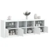Image de vidaXL Buffet avec lumiÃ¨res LED blanc 202x37x67 cm