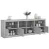 Image de vidaXL Buffet avec lumières LED gris béton 202x37x67 cm3209012