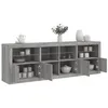 Image de vidaXL Buffet avec lumières LED sonoma gris 202x37x67 cm