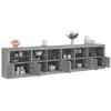 Image de vidaXL Buffet avec lumières LED sonoma gris 283x37x67 cm