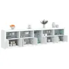 Image de vidaXL Buffet avec lumiÃ¨res LED blanc 283x37x67 cm
