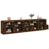 Image de vidaXL Buffet avec lumières LED chêne fumé 283x37x67 cm3209027