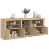 Image de Vidaxl Buffet Avec LumiÃ¨res Led ChÃªne Sonoma 162x37x67 Cm