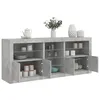 Image de vidaXL Buffet avec lumiÃ¨res LED gris bÃ©ton 162x37x67 cm