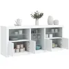 Image de vidaXL Vidaxl Buffet Avec Lumières Led Blanc 181,5x37x67 Cm