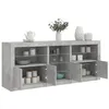 Image de vidaXL Buffet avec lumières LED gris béton 181,5x37x67 cm3209040