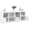 Image de vidaXL Buffet avec lumiÃ¨res LED blanc 164x37x67 cm