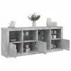Image de vidaXL Buffet avec lumiÃ¨res LED gris bÃ©ton 164x37x67 cm