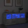 Image de vidaXL Buffet avec lumières LED gris béton 142,5x37x67 cm