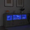 Image de vidaXL Buffet avec lumières LED sonoma gris 142,5x37x67 cm