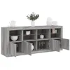 Image de vidaXL Buffet avec lumières LED sonoma gris 163x37x67 cm