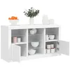 Image de vidaXL Buffet avec lumiÃ¨res LED blanc 123x37x67 cm