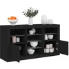 Image de vidaXL Buffet avec lumières LED noir 123x37x67 cm3209080