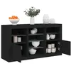 Image de vidaXL Buffet avec lumiÃ¨res LED noir 123x37x67 cm