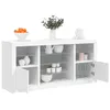 Image de vidaXL Buffet avec lumiÃ¨res LED blanc 142,5x37x67 cm