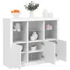 Image de vidaXL Buffets avec lumiÃ¨res LED 3 pcs blanc bois d'ingÃ©nierie