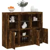 Image de vidaXL Buffets avec lumières LED 3 pcs chêne fumé bois d'ingénierie3209104