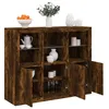 Image de vidaXL Buffets avec lumiÃ¨res LED 3 pcs chÃªne fumÃ© bois d'ingÃ©nierie