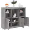 Image de vidaXL Vidaxl Buffets Avec Lumières Led 3 Pcs Sonoma Gris Bois D'ingénierie