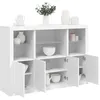 Image de vidaXL Buffets avec lumiÃ¨res LED 3 pcs blanc bois d'ingÃ©nierie