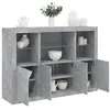 Image de vidaXL Buffets avec lumières LED 3 pcs gris béton bois d'ingénierie3209110