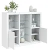 Image de vidaXL Buffets avec lumiÃ¨res LED 3 pcs blanc bois d'ingÃ©nierie