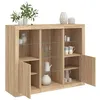 Image de vidaXL Buffets avec lumières LED 3 pcs chêne sonoma bois d'ingénierie3209123