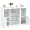 Image de vidaXL Buffets avec lumières LED 3 pcs blanc bois d'ingénierie
