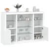 Image de vidaXL Buffets avec lumiÃ¨res LED 3 pcs blanc bois d'ingÃ©nierie