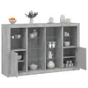 Image de vidaXL Buffets avec lumières LED 3 pcs gris béton bois d'ingénierie