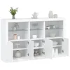 Image de vidaXL Buffet avec lumiÃ¨res LED blanc 162x37x100 cm