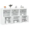 Image de vidaXL Buffet avec lumières LED blanc 181,5x37x100 cm3209149