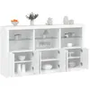 Image de vidaXL Vidaxl Buffet Avec Lumières Led Blanc 181,5x37x100 Cm