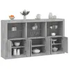 Image de vidaXL Buffet avec lumières LED gris béton 181,5x37x100 cm3209152