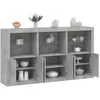Image de vidaXL Vidaxl Buffet Avec Lumières Led Gris Béton 181,5x37x100 Cm