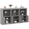 Image de vidaXL Buffet avec lumières LED sonoma gris 181,5x37x100 cm3209154