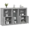 Image de vidaXL Buffet avec lumières LED gris béton 162x37x100 cm3209173
