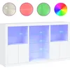 Image de vidaXL Vidaxl Buffet Avec Lumières Led Blanc 181,5x37x100 Cm