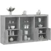 Image de vidaXL Vidaxl Buffet Avec Lumières Led Gris Béton 181,5x37x100 Cm